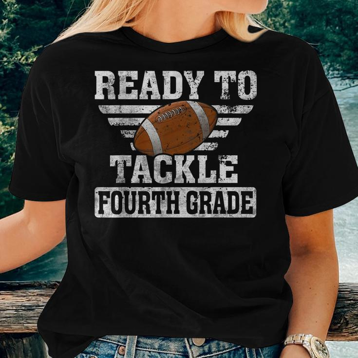 Ready To Tackle Fourth Grade Football First Day Of School Women T-shirt Gifts for Her