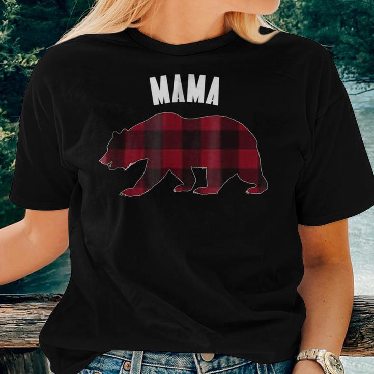 Red Plaid Mama Bear Matching Buffalo Family Pajama For Mama Women T-shirt Gifts for Her