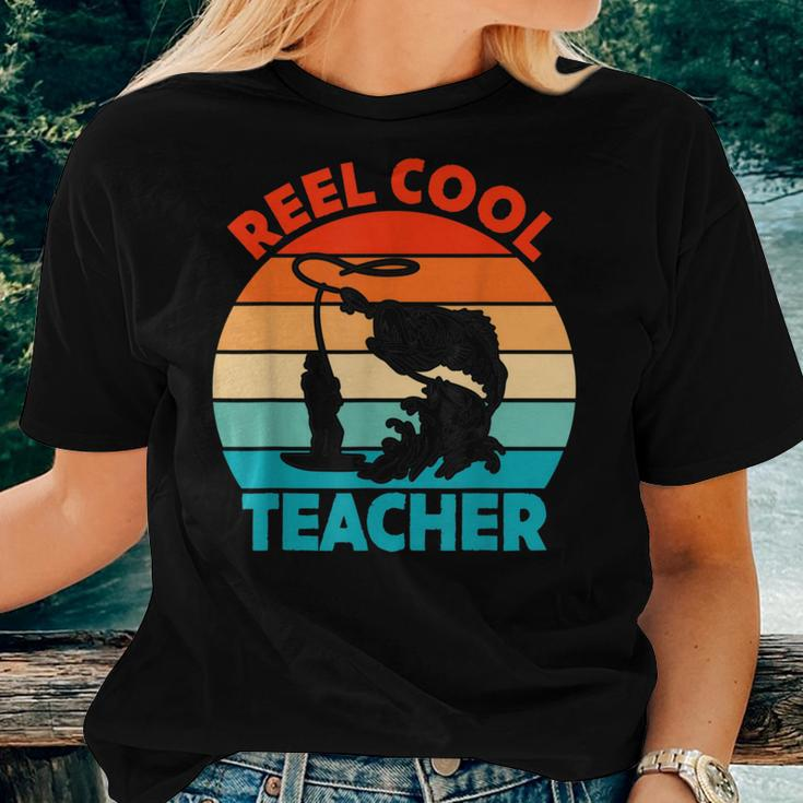 Reel Cool Teacher Fisher Fisherman Fathers Day Women T-shirt Gifts for Her