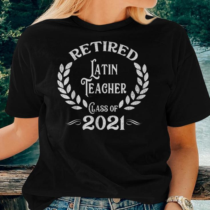 Retired Latin Teacher Class Of 2021 Retirement Women T-shirt Gifts for Her