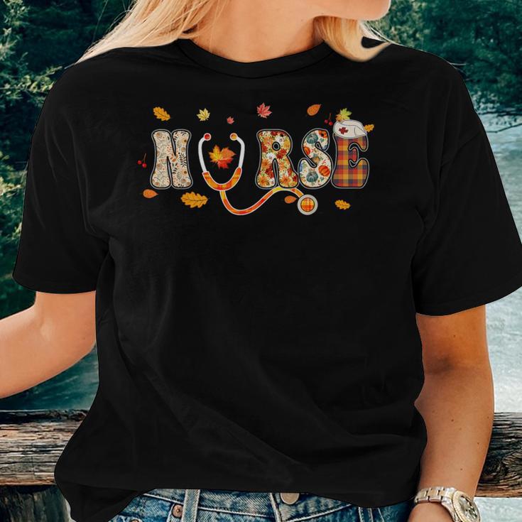 Retro Autumn Pumpkin Fall Nurse Life Thanksgiving Nurse Women T-shirt Gifts for Her