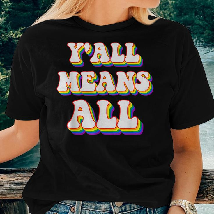 Retro Lgbt Yall Rainbow Lesbian Gay Ally Pride Means All Women T-shirt Gifts for Her
