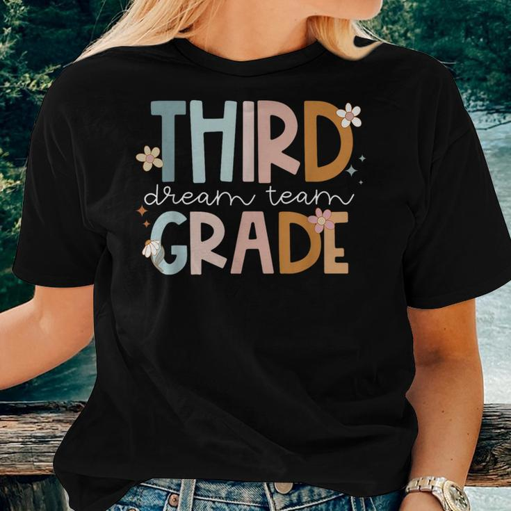 Retro Third Grade Dream Team Groovy Teacher Back To School Women T-shirt Gifts for Her
