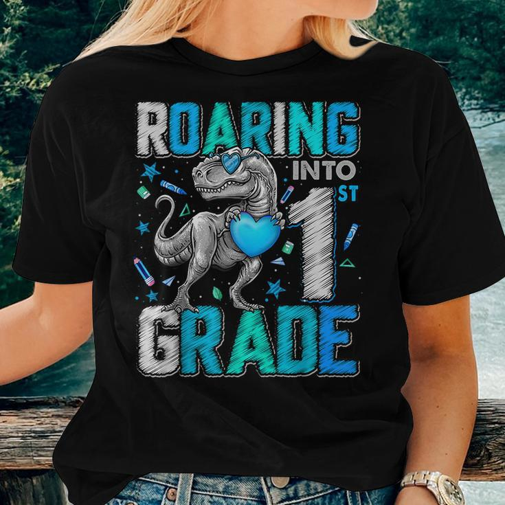 Roaring Into 1St Grade DinosaurRex Back To School Boys Women T-shirt Gifts for Her