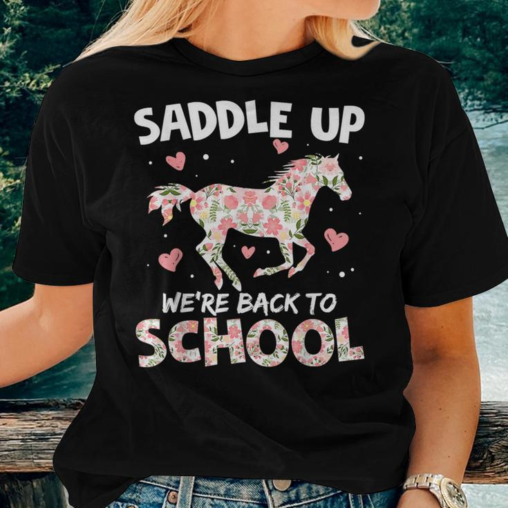 Saddle Up We're Back To School Horse Riding Student Teacher Women T-shirt Gifts for Her