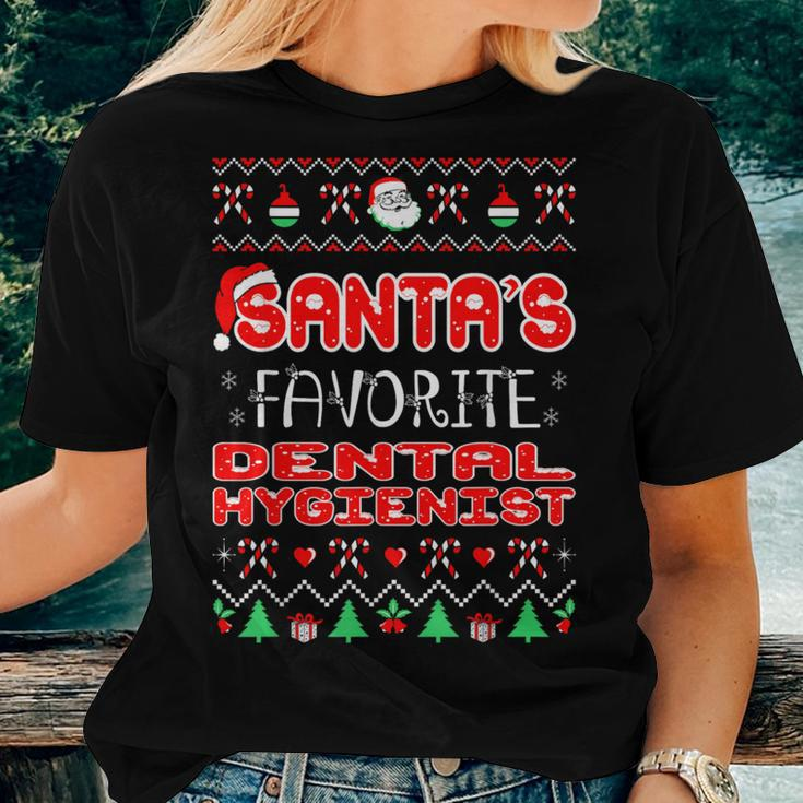 Santas Favorite Dental Hygienist Christmas Ugly Sweater Women T-shirt Gifts for Her