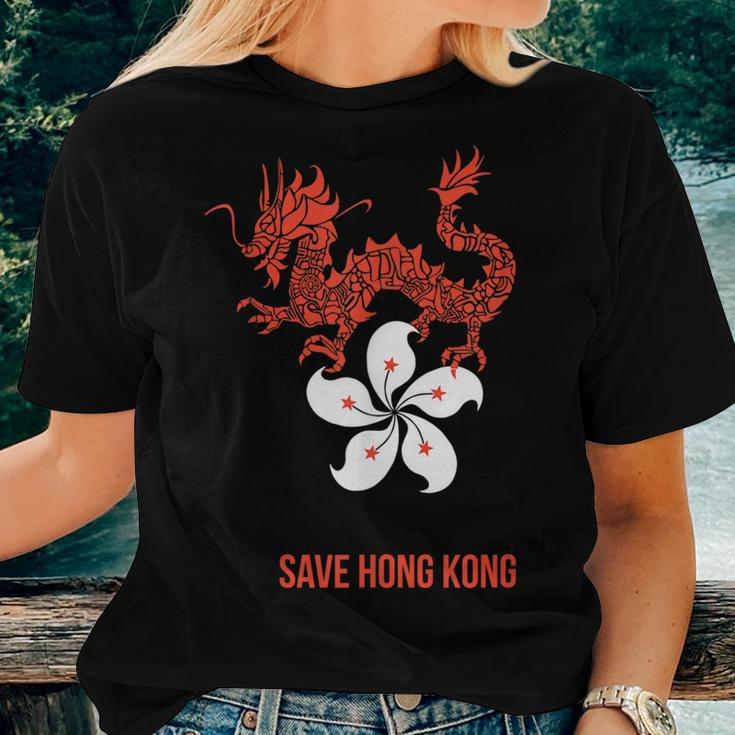 Save Hong Kong China Dragon Democracy Protest Graphic Women T-shirt Gifts for Her