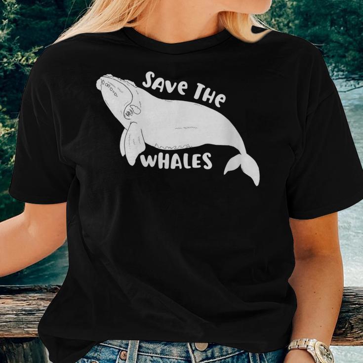 Save The Whales North Atlantic Right Whale Women T-shirt | Mazezy