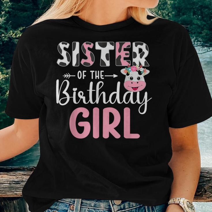 Sister Of The Birthday Girl Farm Cow Sister Birthday Girl Women T-shirt Gifts for Her