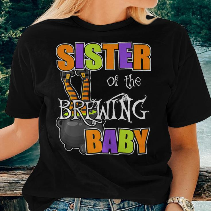 Sister Of Brewing Baby Halloween Theme Baby Shower Spooky Women T-shirt Gifts for Her