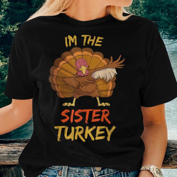 Sister Turkey Matching Family Group Thanksgiving Party Pj Women T-shirt Gifts for Her