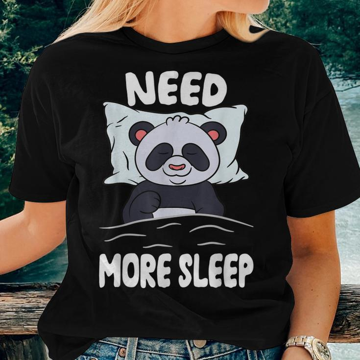 Sleeping Panda Bear Im So Tired Need More Sleep Women T-shirt Gifts for Her
