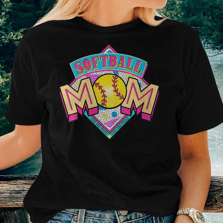 Softball Mom Retro 80S 90S Softball Mama For Mom Women T-shirt Gifts for Her