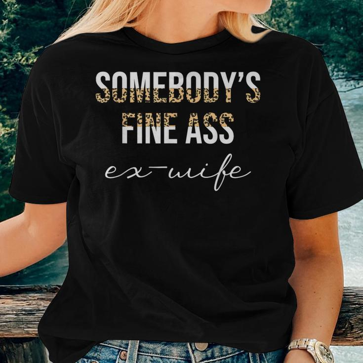 Somebody's Fine Ass Ex-Wife Leopard Women T-shirt Gifts for Her