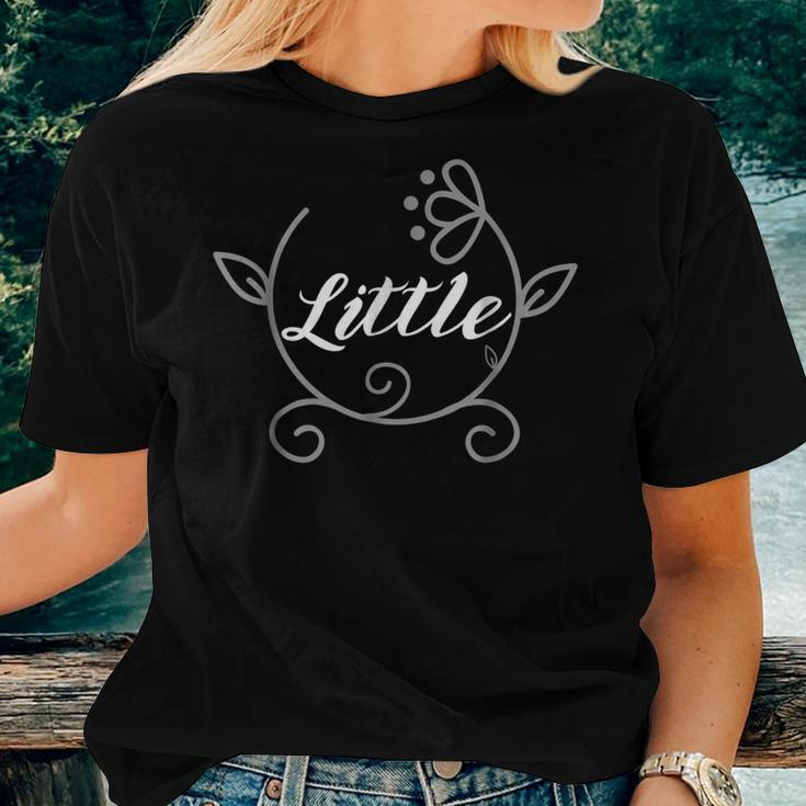 Sorority Little Sister Matching Floral Wreath Women T-shirt Gifts for Her