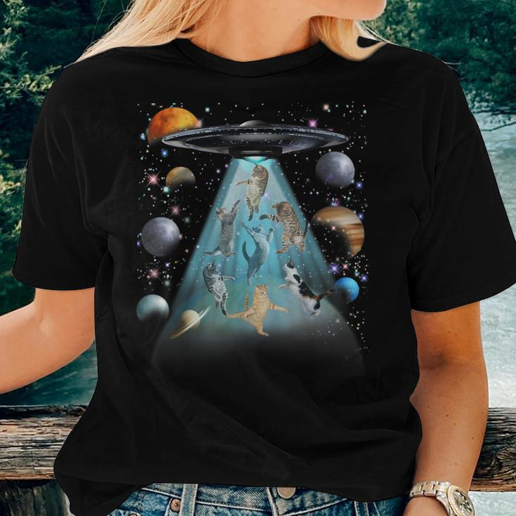 Space Cat Galaxy Cat For Cat Dad Cat Mom Cat Lover Women T-shirt Gifts for Her