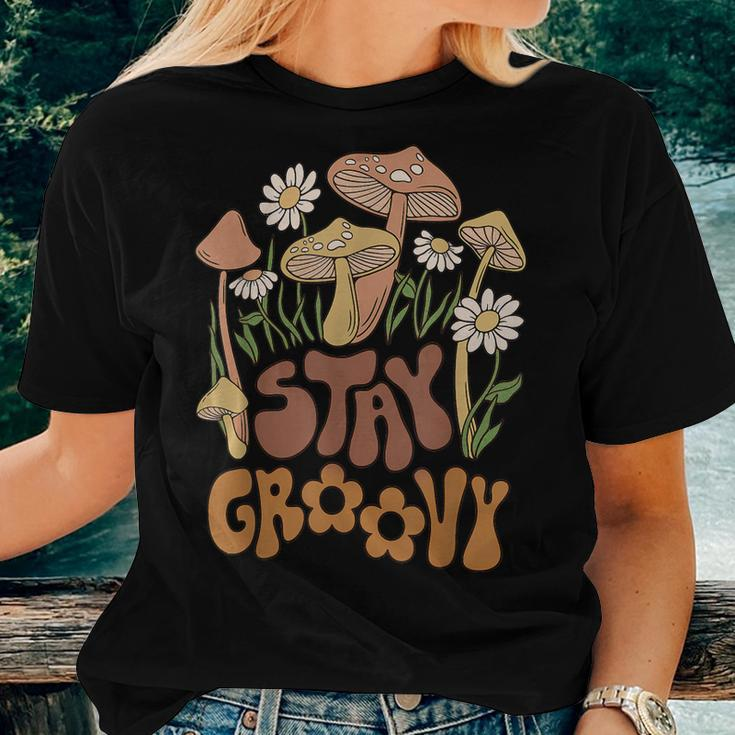 Stay Groovy Trendy Graphic Coconut Girl Hippie Floral Women T-shirt Gifts for Her