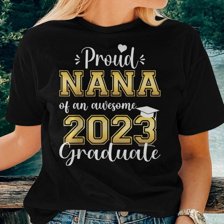 Super Proud Nana Of 2023 Graduate Awesome Family College Women T-shirt Gifts for Her