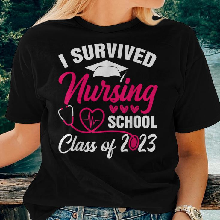 I Survived Nursing School Graduation Class Of 2023 Nurse Women T-shirt Gifts for Her