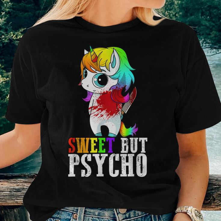 Sweet But Psycho Cute Humor Wife Mom Horror Goth Punk Women T-shirt Gifts for Her
