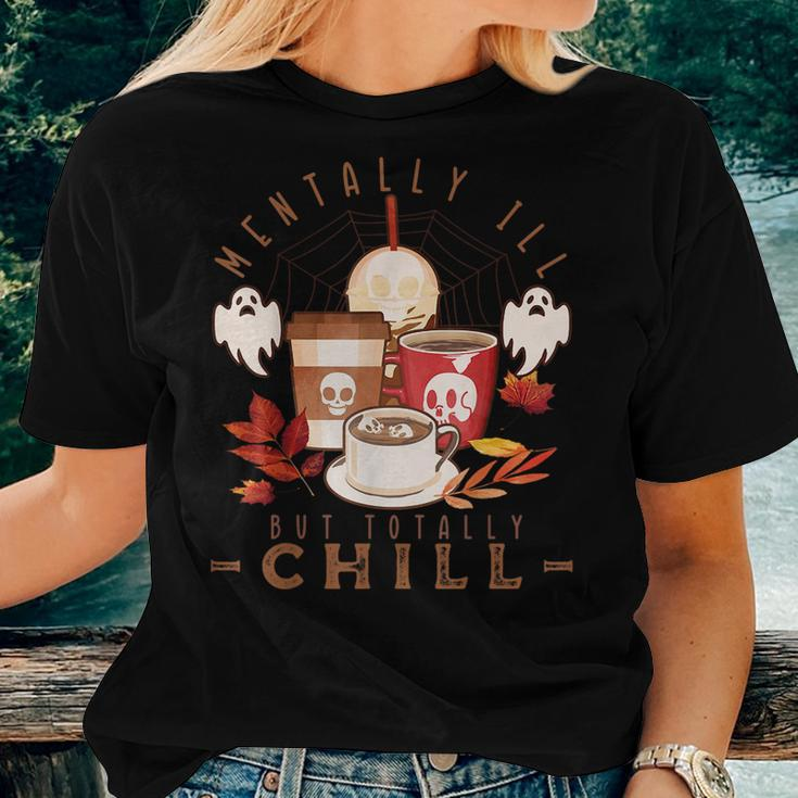 Mental Health Halloween Coffee Gothic Skeleton Coffee Lovers For Men Women T-shirt Gifts for Her