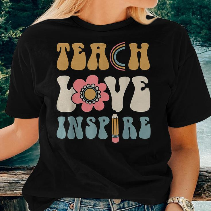 Teach Love Inspire Back To School Cute Teacher Women T-shirt Gifts for Her