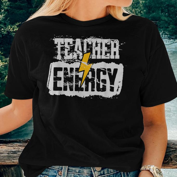 Teacher Energy Retro Elementary New Teacher Back To School Women T-shirt Gifts for Her