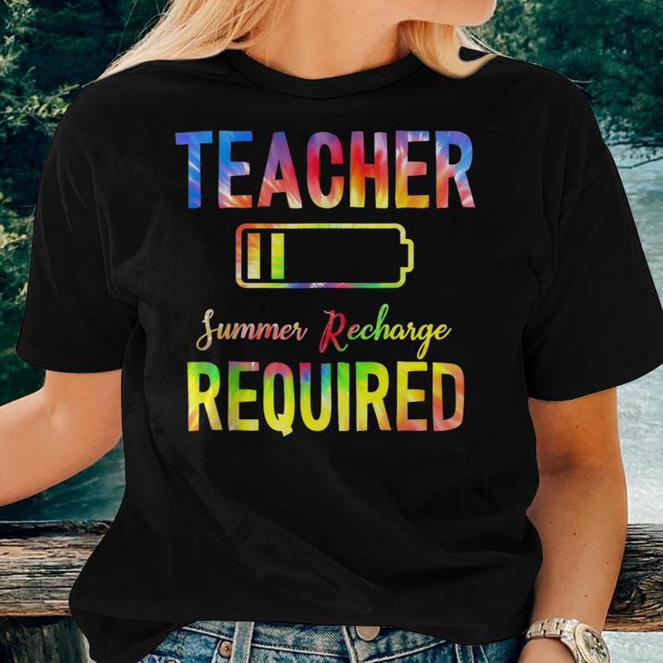 Teacher Summer Recharge Required Tie Dye Teacher Vacation Women T-shirt Gifts for Her