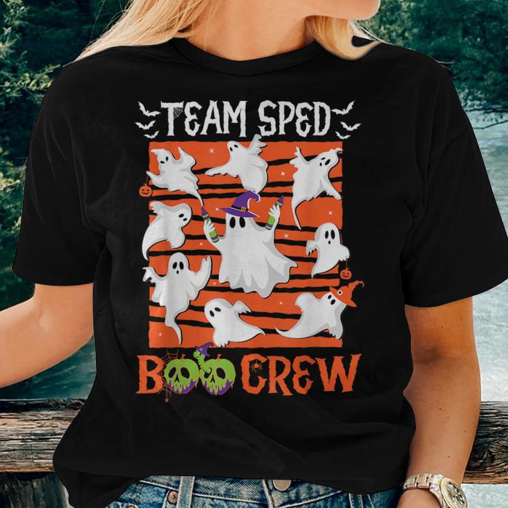 Team Sped Boo Crew Special Educator Spooky Ghost Iep Teacher Women T-shirt Gifts for Her