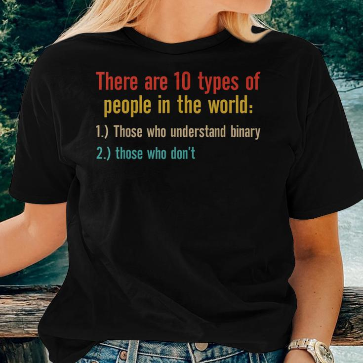 Ten Types Of People Understand Binary Math Teacher Joke Women T-shirt Gifts for Her