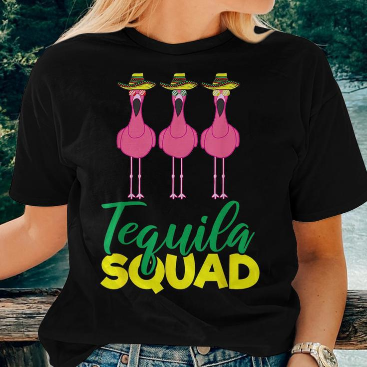 Tequila Squad Flamingo Matching Cinco De Mayo Team Women T-shirt Crewneck Gifts for Her