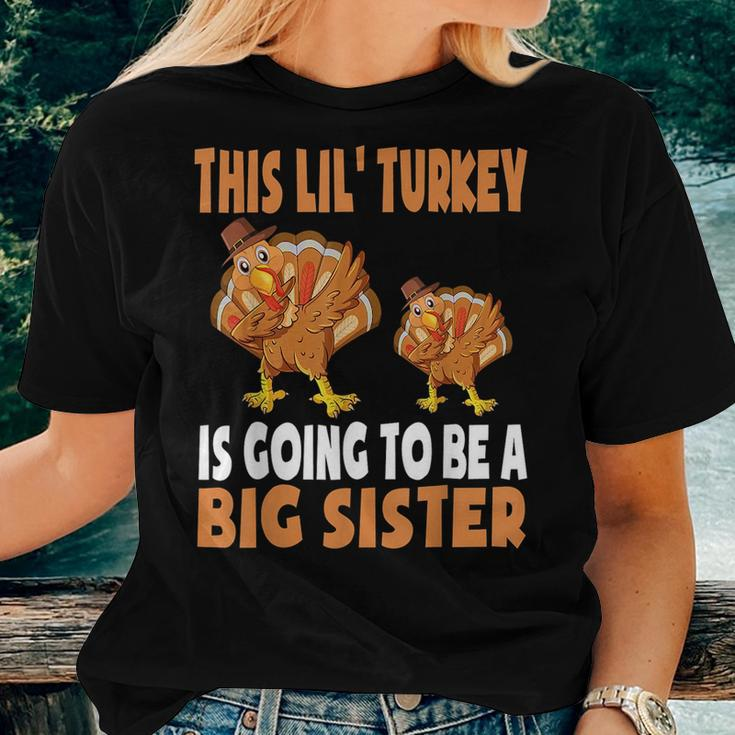 Thanksgiving Big Sister Outfit Pregnancy Announcement Girls Women T-shirt Gifts for Her