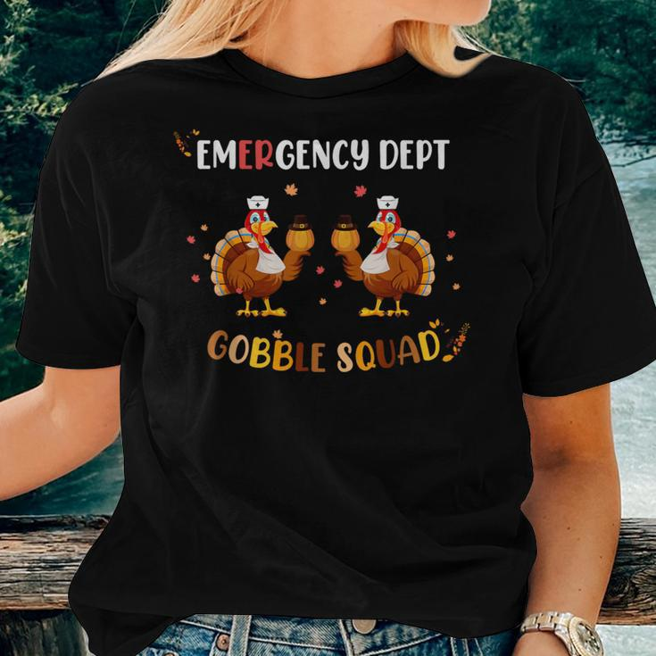 Thanksgiving Emergency Room Department Er Nurse Gobble Squad Women T-shirt Gifts for Her