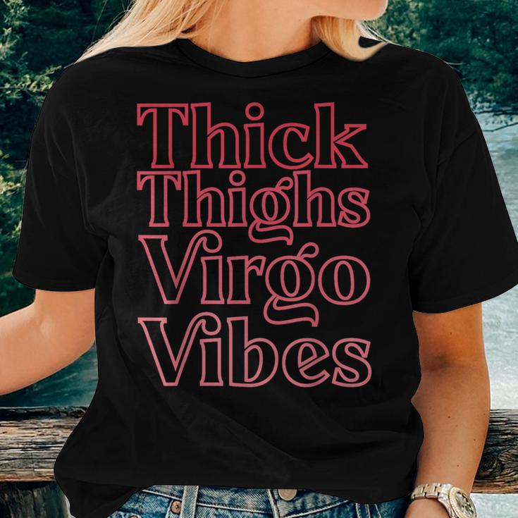 Thick Thighs Virgo Vibes Melanin Black Horoscope Women T-shirt Gifts for Her