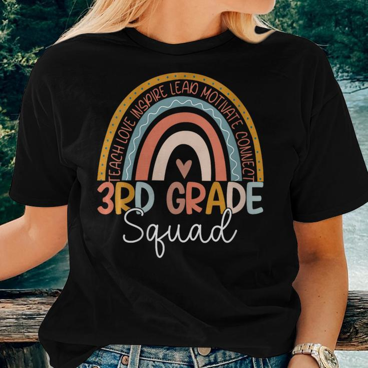 Third Grade Squad Teacher Boho Rainbow 3Rd Grade Team Women T-shirt Gifts for Her