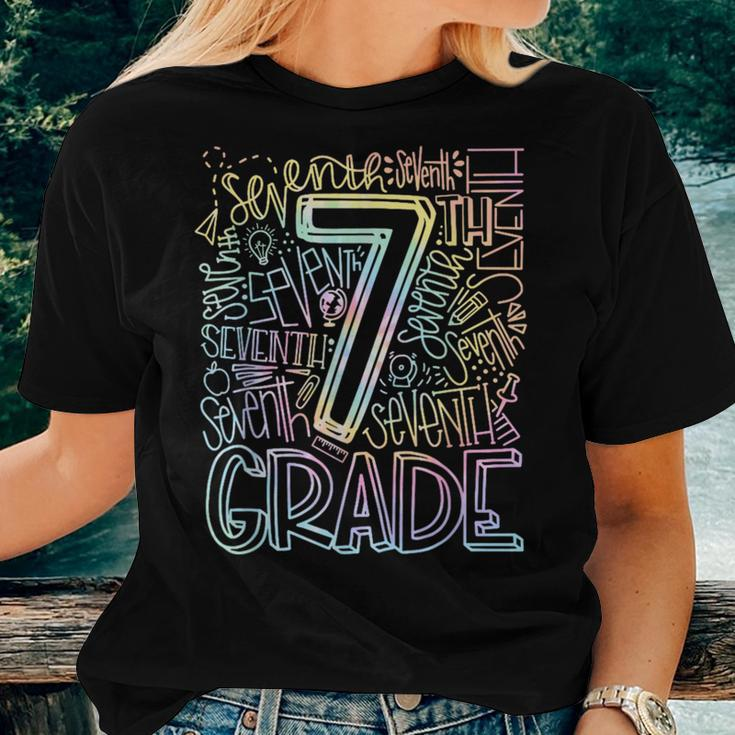 Tie Dye 7Th Grade Typography Students Teacher Back To School Women T-shirt Gifts for Her