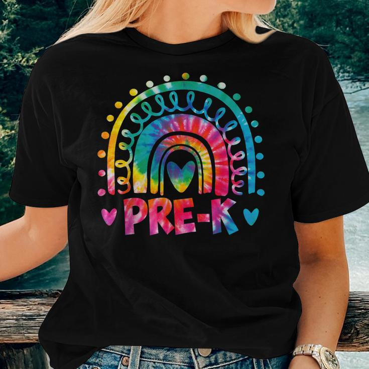 Tie Dye Prek Teacher Rainbow Preschool Back To School Girl Women T-shirt Gifts for Her