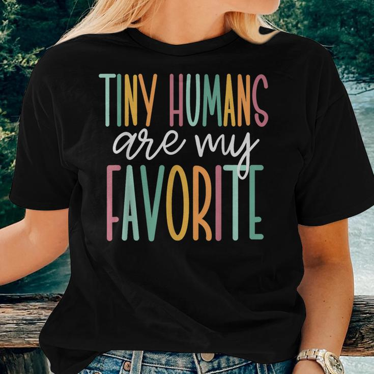 Tiny Humans Are My Favorite Teaching Preschool Teacher Women T-shirt Gifts for Her