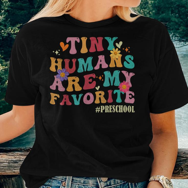 Tiny Humans Are My Favorite Preschool Teacher Women T-shirt Gifts for Her