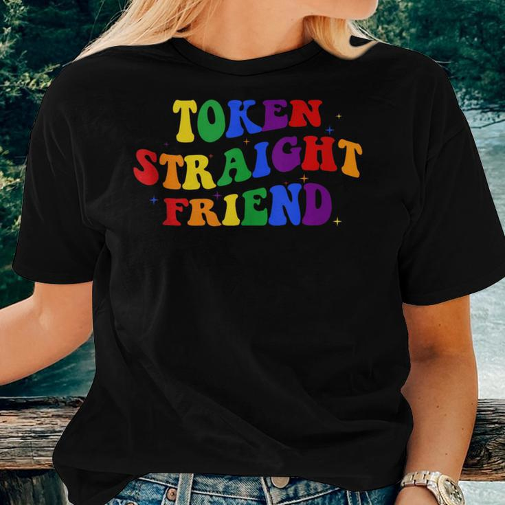 Token Straight Friend Rainbow Colors Gay Pride Lgbtq Ally Women T-shirt Crewneck Gifts for Her