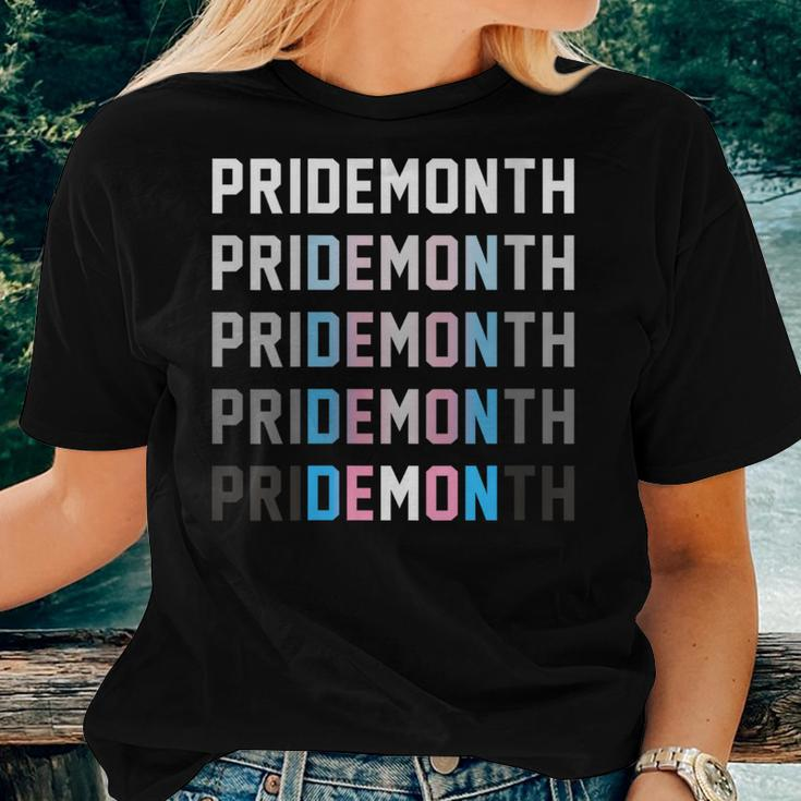 Trans Pride Month Demon Sarcastic Humorous Lgbt Slogan Women T-shirt Gifts for Her