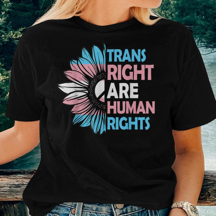 Trans Right Are Human Rights Transgender Lgbtq Sunflower Women T-shirt Gifts for Her