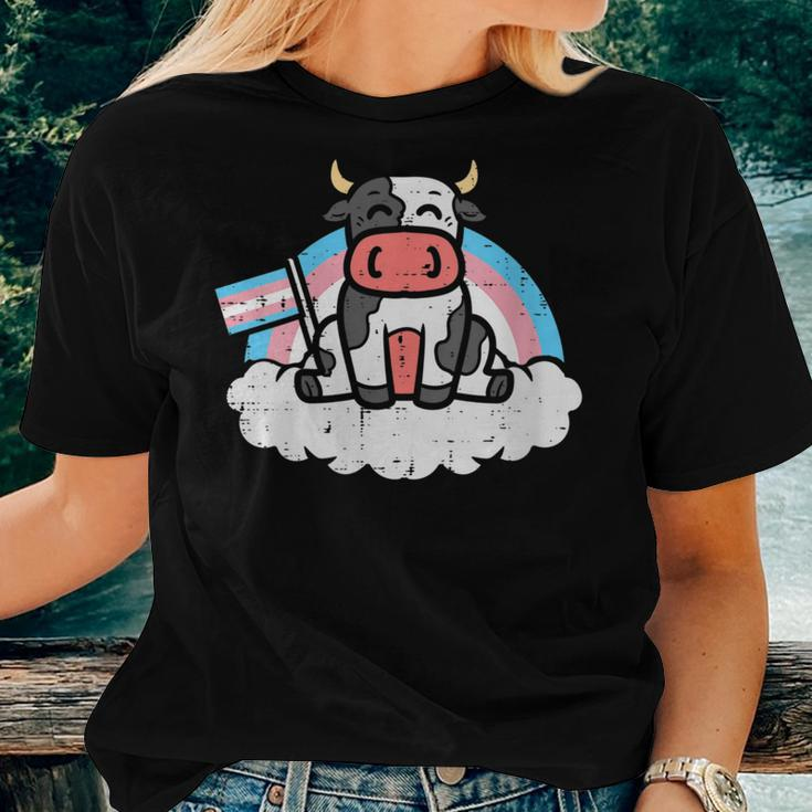 Transgender Flag Cow Lgbt Trans Pride Stuff Farmer Animal Women T-shirt Gifts for Her