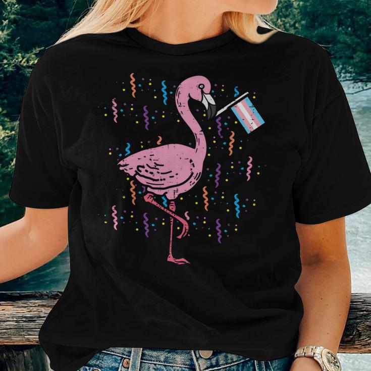 Transgender Flag Flamingo Lgbt Trans Pride Stuff Animal Women T-shirt Gifts for Her