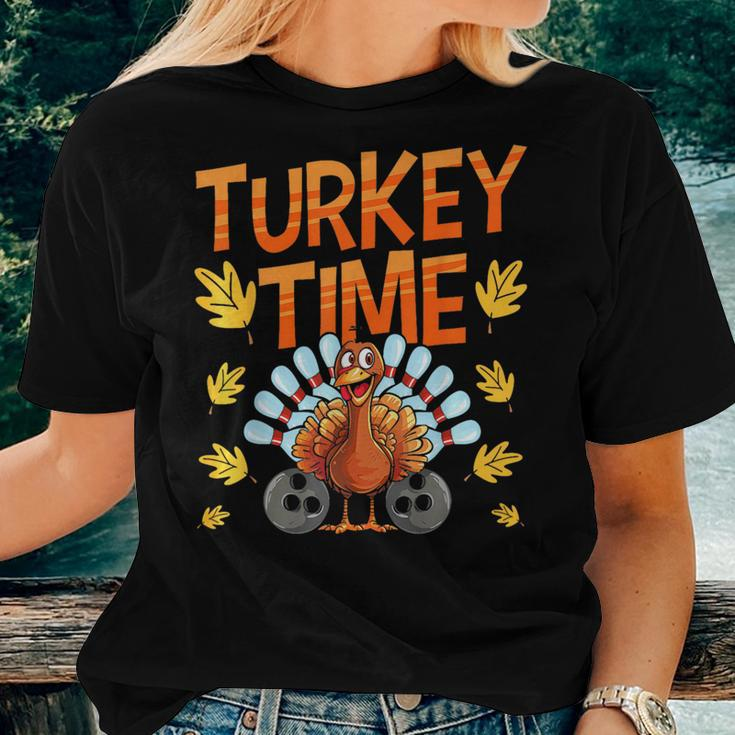 Turkey Time Bowl Bowling Strike Pin Sport Thanksgiving Boys Women T-shirt Gifts for Her
