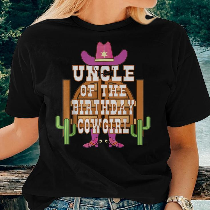Uncle Of The Birthday Cowgirl Kids Rodeo Party Bday Women T-shirt Gifts for Her