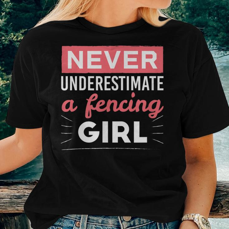 Never Underestimate A Fencing Girl Fencing Women T-shirt Gifts for Her