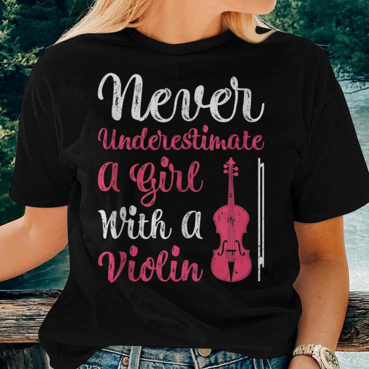 Never Underestimate A Girl With A Violin For Girls Women T-shirt Gifts for Her
