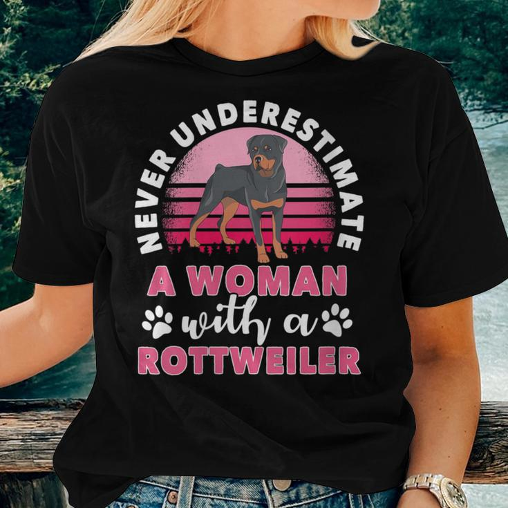 Never Underestimate A Man With A Rottweiler Women T-shirt Gifts for Her
