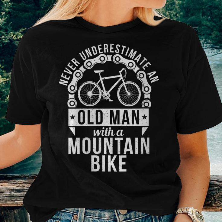 Never Underestimate An Old Man With A Bike Cyclist Women T-shirt Gifts for Her